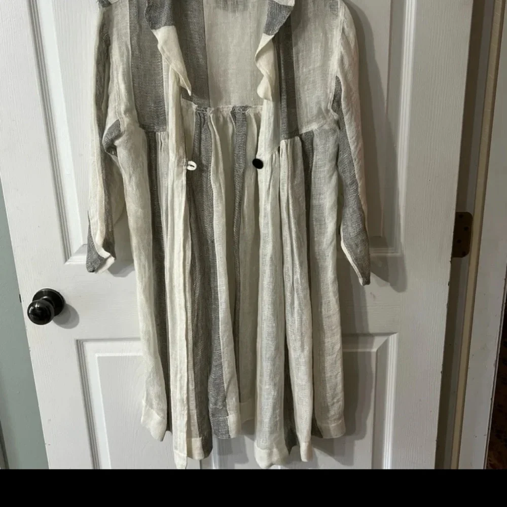 Paper Lace Linen Top/Duster/Dress/Cardigan Sz Small - Picture 5 of 15